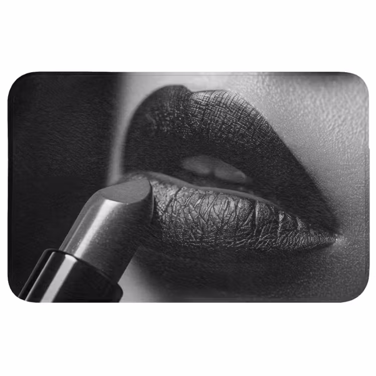 Badmat - Vrouw - Lippenstift - Zwart wit - Make up — 1