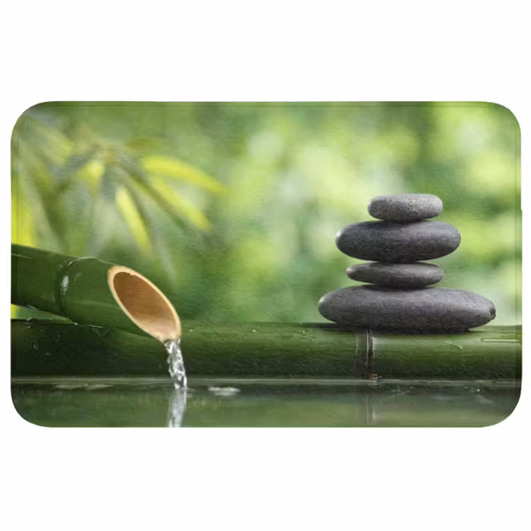 Badmat - Zen - Stenen - Groen - Natuur - Bamboe — 1