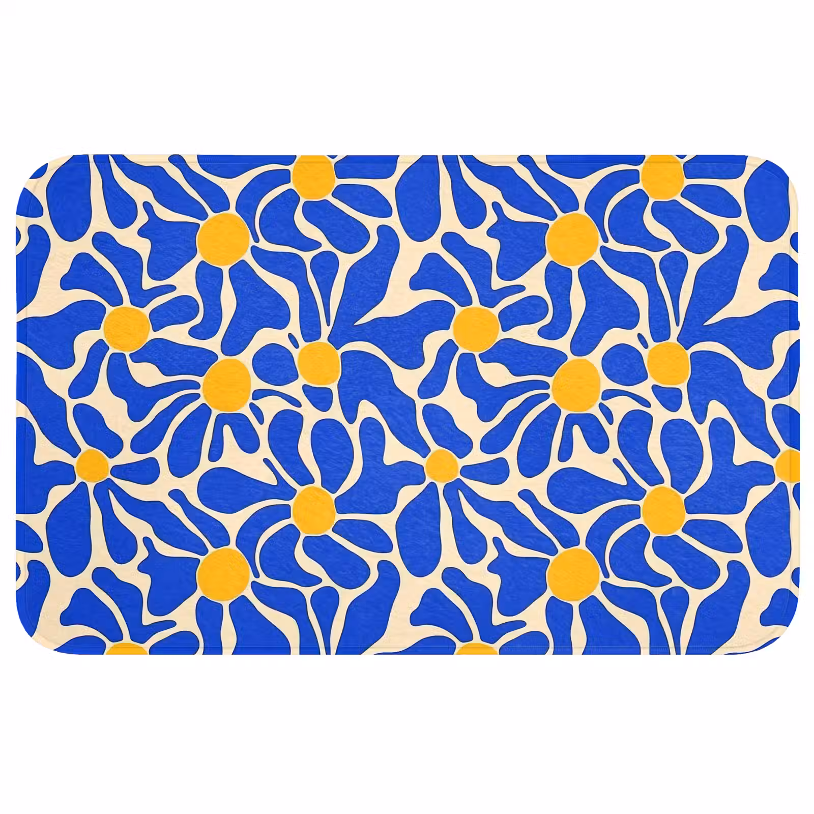 Badmat - Abstract - Bloem - Blauw — 1