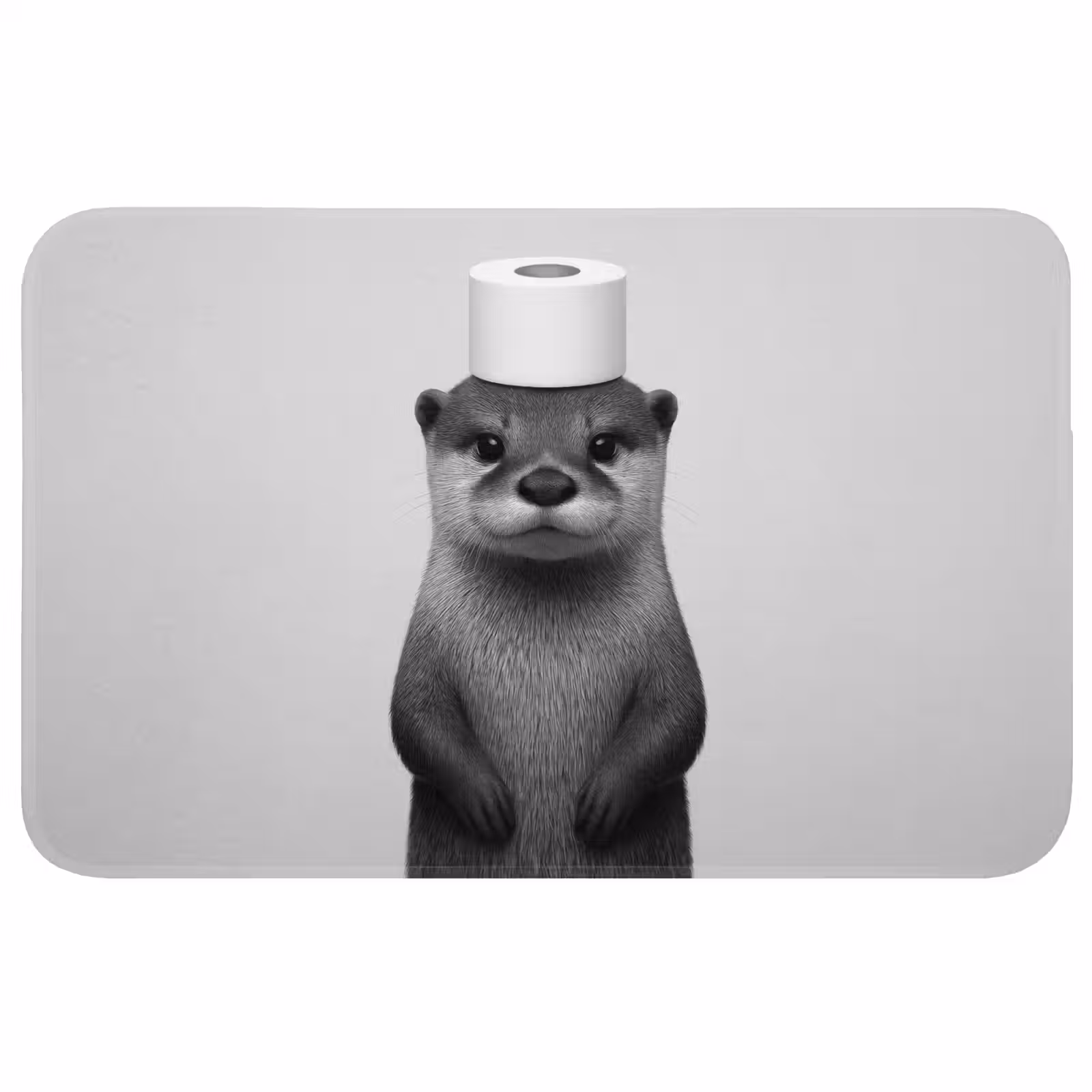 Badmat - Otter - WC rol - Zwart - Wit — 1