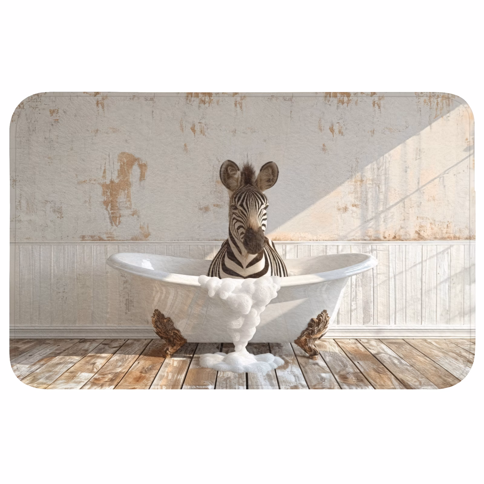 Badmat - Vintage - Zebra - Wilde dieren - Badkuip — 1