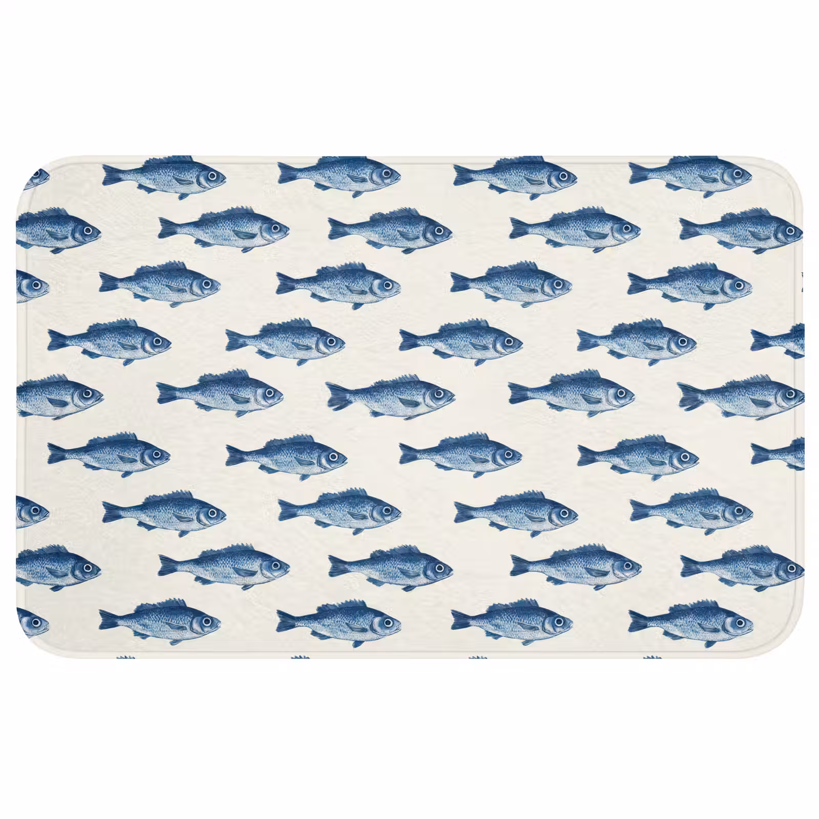 Badmat - Vis - Patroon - Blauw — 1