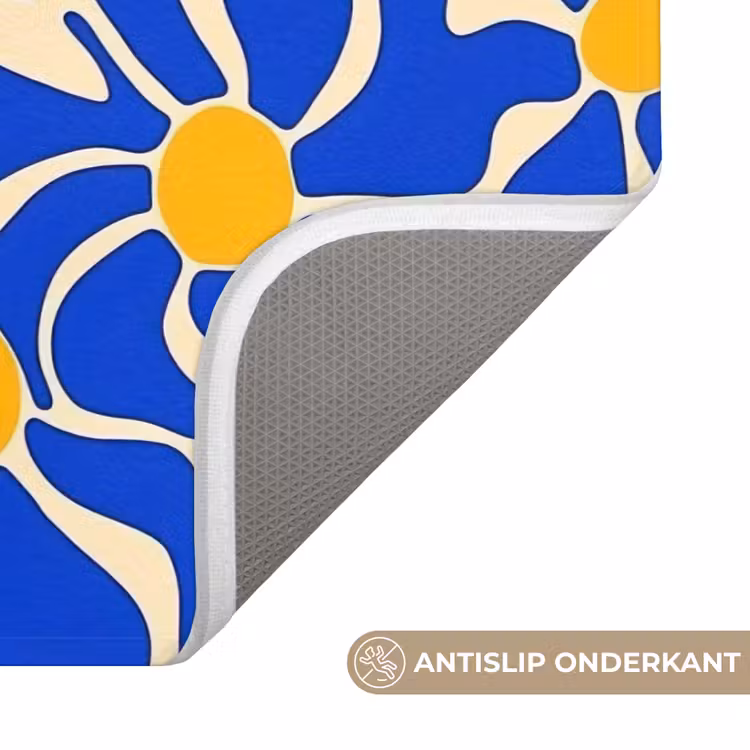 Badmat - Abstract - Bloem - Blauw — 3