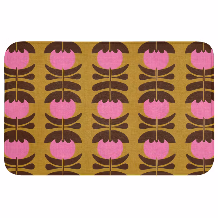 Badmat - Abstract - Bloemen - Roze — 1