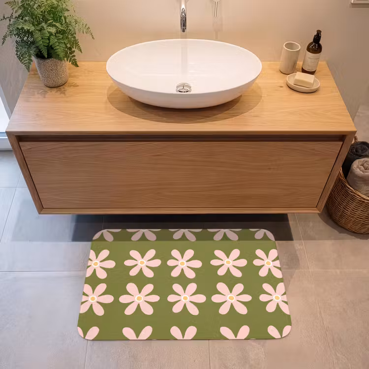 Badmat - Bloem - Modern - Groen — 2