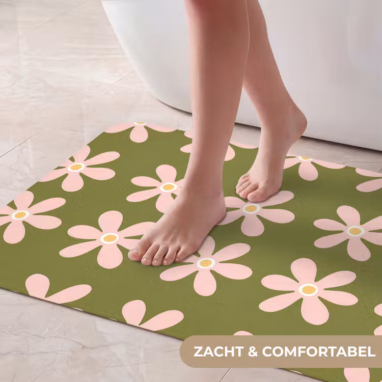 Badmat - Bloem - Modern - Groen — 5