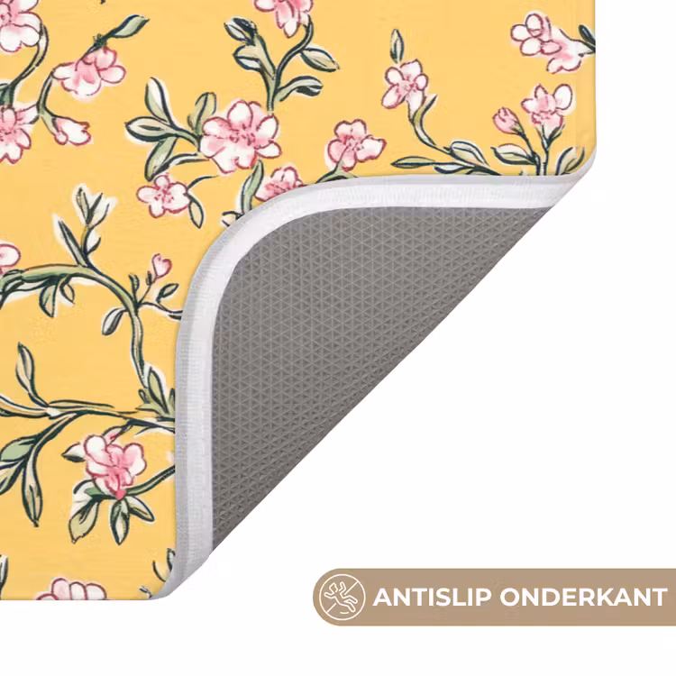 Badmat - Bloemen - Motief - Geel — 3