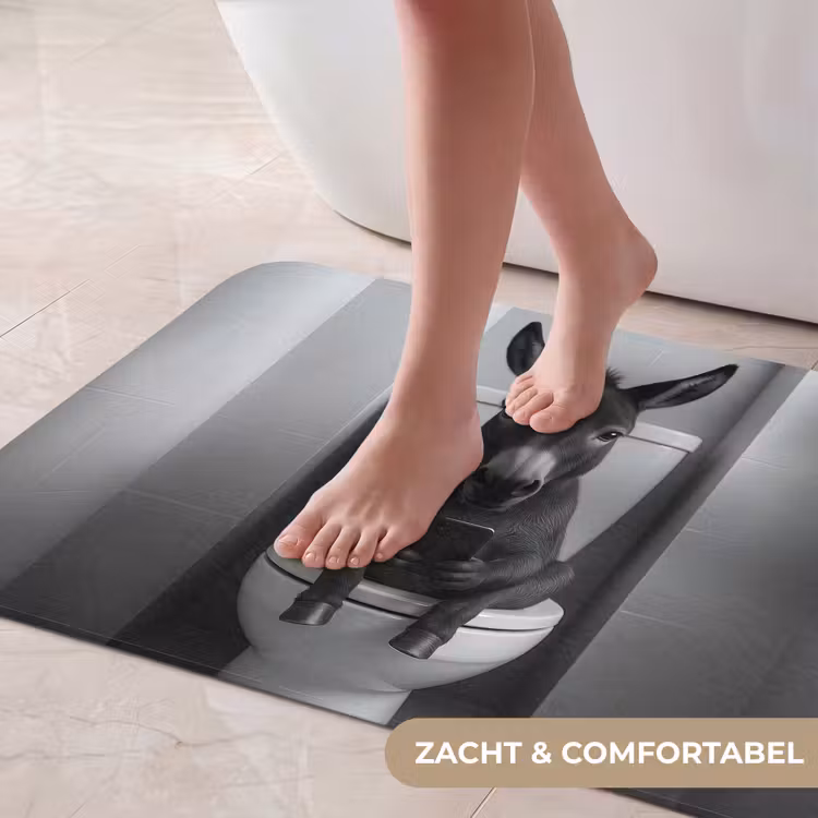 Badmat - Ezel - Telefoon - Toilet - Zwart - Wit — 5