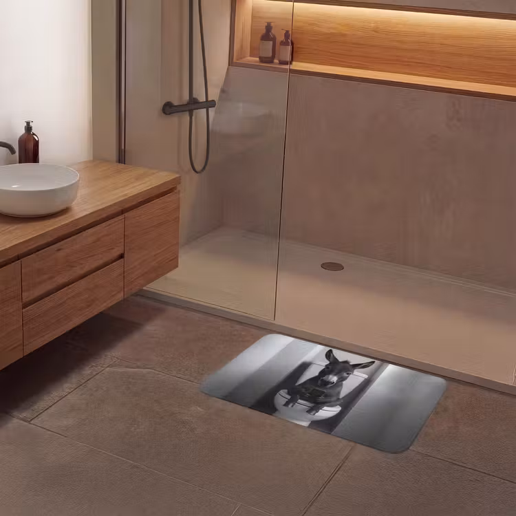 Badmat - Ezel - Telefoon - Toilet - Zwart - Wit — 6