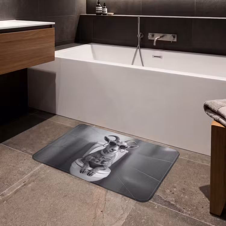 Badmat - Geit - Telefoon - Toilet - Zwart - Wit — 4