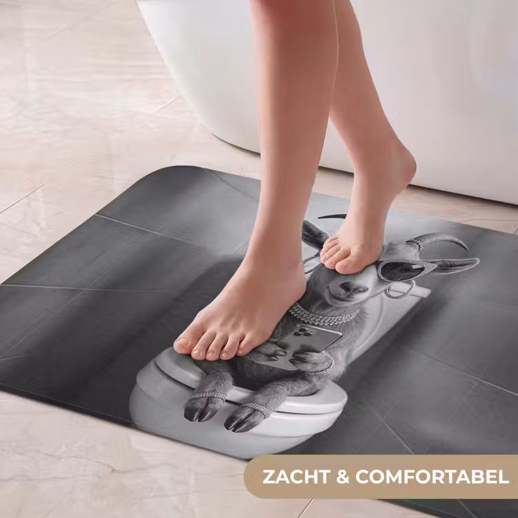 Badmat - Geit - Telefoon - Toilet - Zwart - Wit — 5
