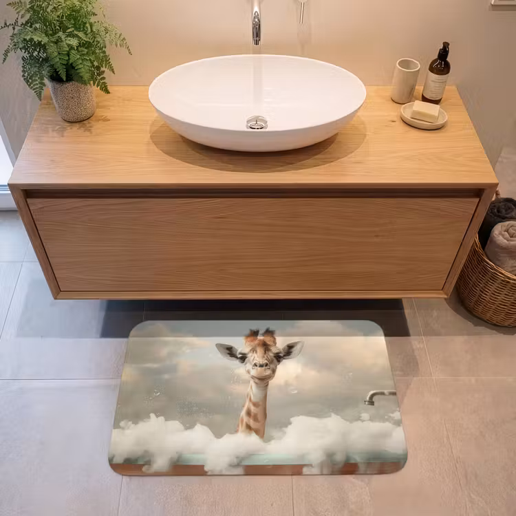 Badmat - Giraffe - Wilde dieren - Bad - Schuim — 2