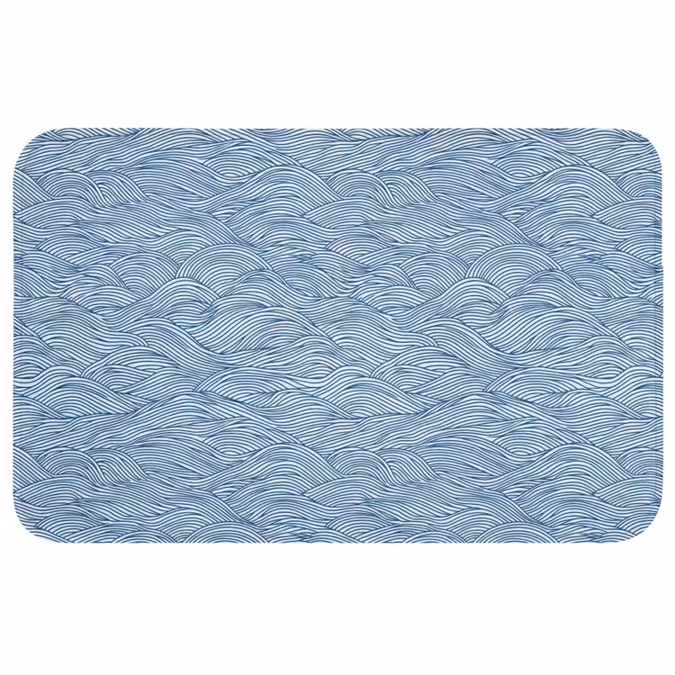 Badmat - Golven - Ritmisch - Blauw — 1