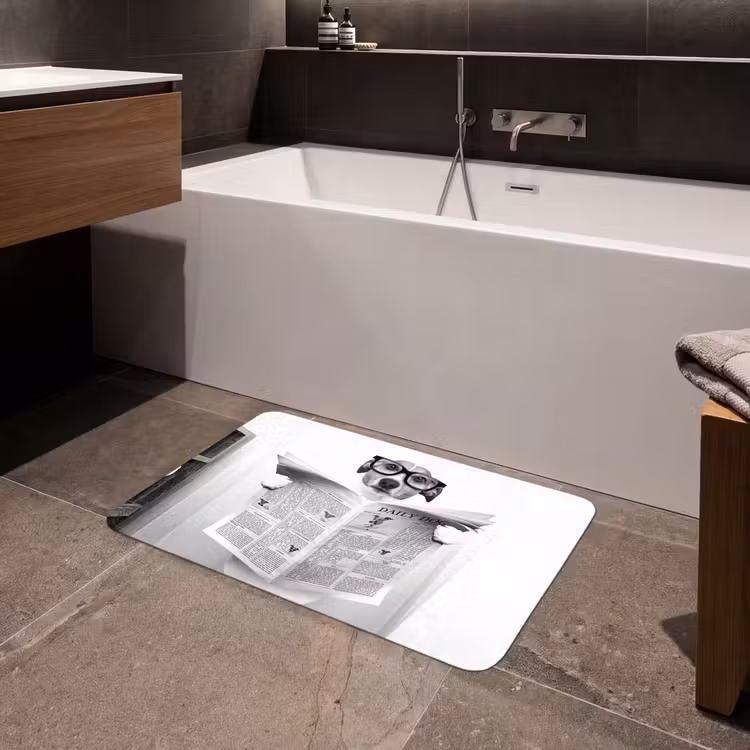 Badmat - Hond - Krant - Toilet - Zwart wit - Dieren — 4