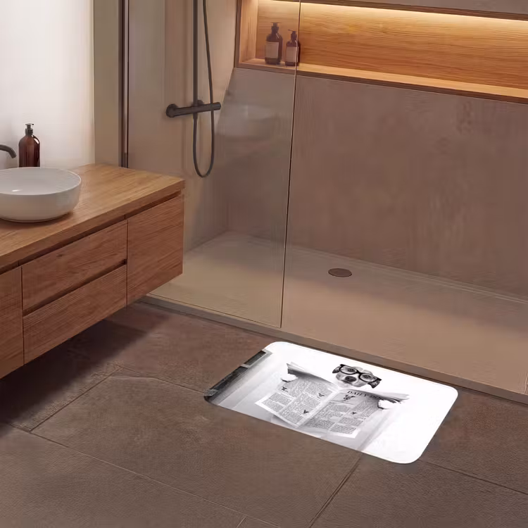 Badmat - Hond - Krant - Toilet - Zwart wit - Dieren — 6