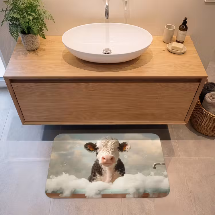 Badmat - Kalf - Koe - Bad - Schuim - Dieren — 2