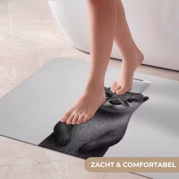 Badmat - Otter - WC rol - Zwart - Wit — 5
