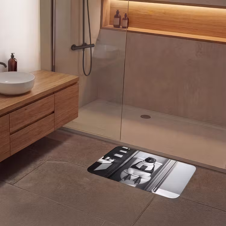 Badmat - Pinguïn - Telefoon - Toilet - Zwart - Wit — 6