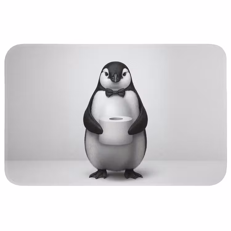 Badmat - Pinguïn - WC rol - Wit — 1