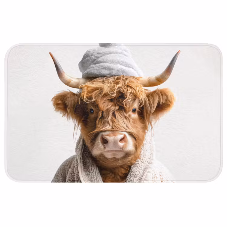 Badmat - Schotse hooglander - Badjas - Koe - Dieren — 1