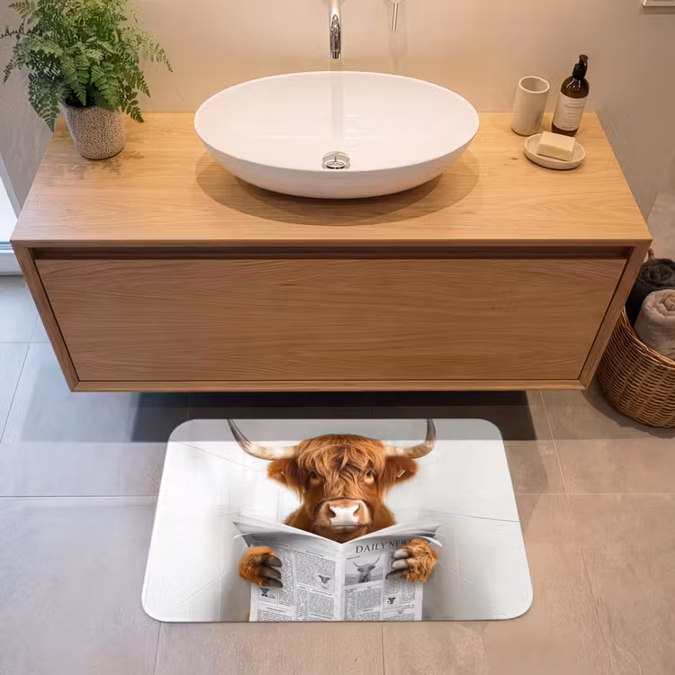 Badmat - Schotse Hooglander - Dier - Krant - Toilet — 2