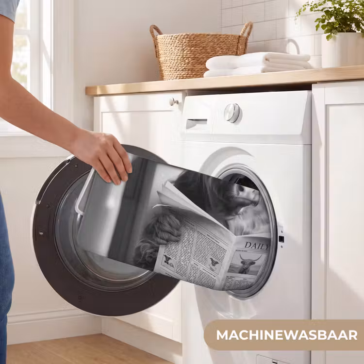 Badmat - Schotse hooglander - Koe - Krant - WC - Zwart wit — 7
