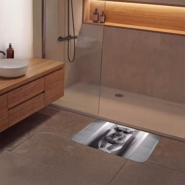 Badmat - Stier - Telefoon - Toilet - Zwart - Wit — 6