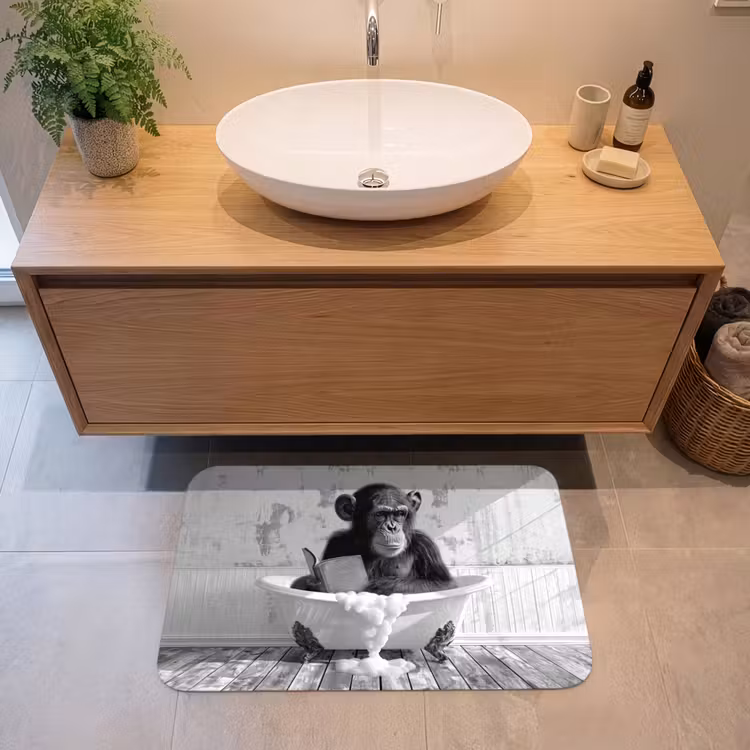 Badmat - Vintage - Aap - Badkuip - Schuim - Dier — 2