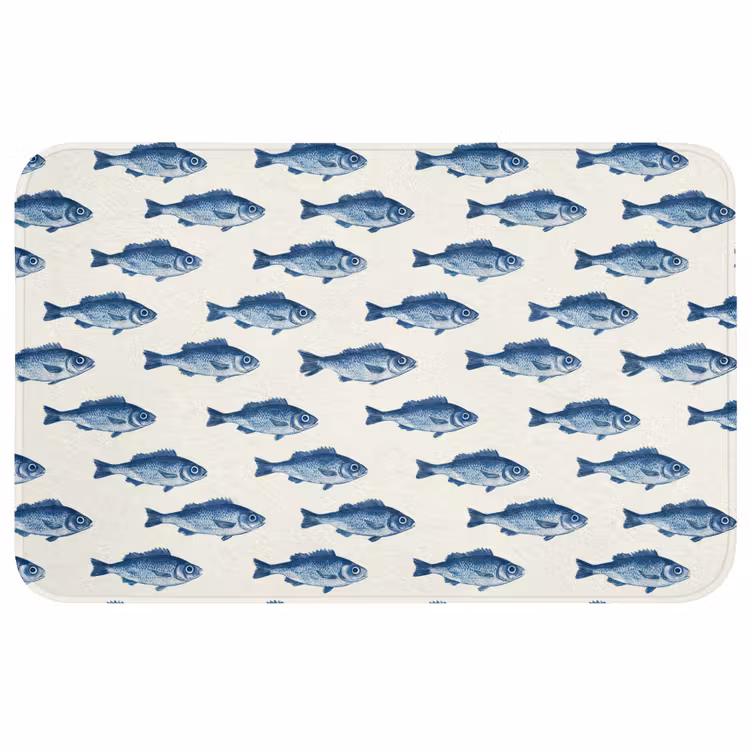 Badmat - Vis - Patroon - Blauw — 1