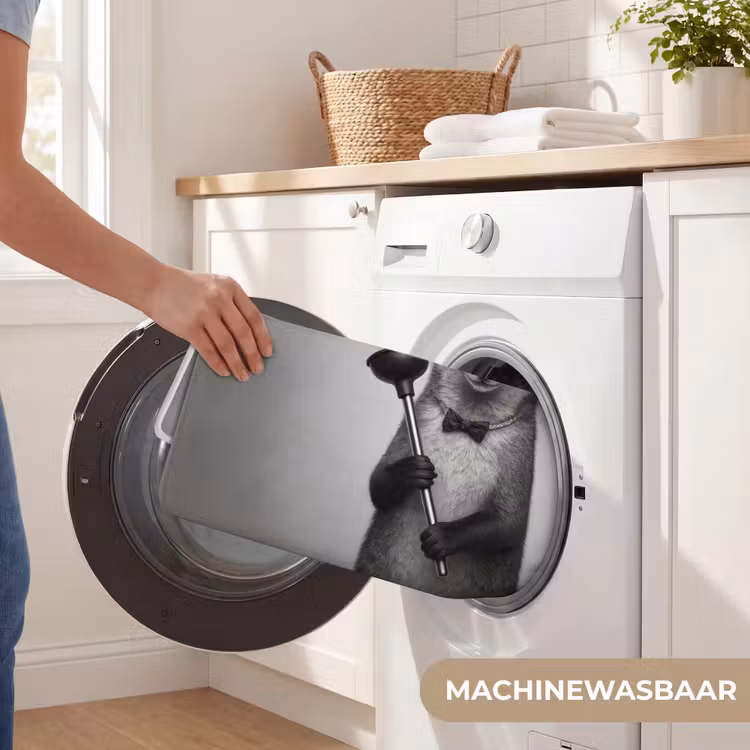 Badmat - Vos - WC-ontstopper - Zwart - Wit — 7