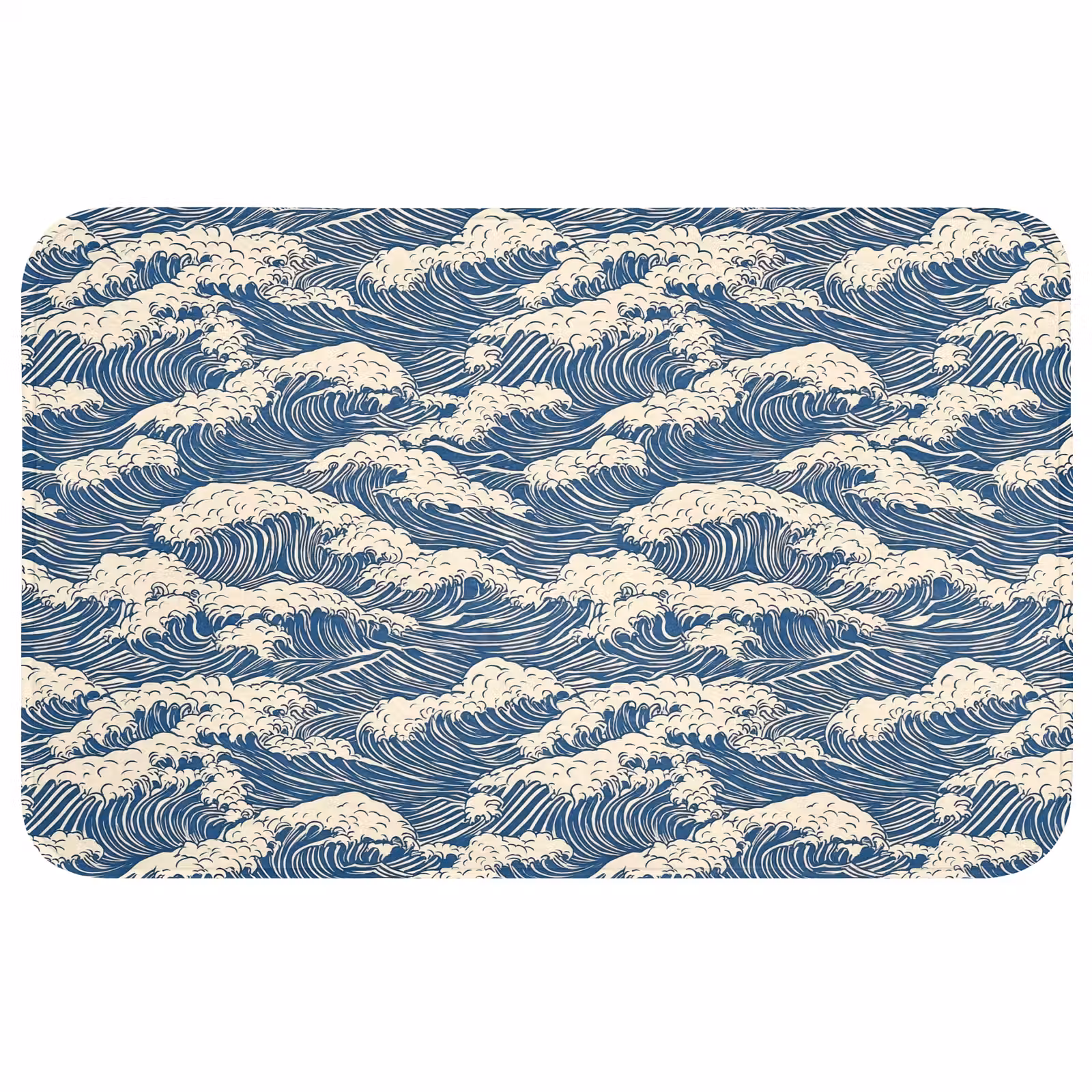Badmat - Golven - Klassiek - Blauw — 1