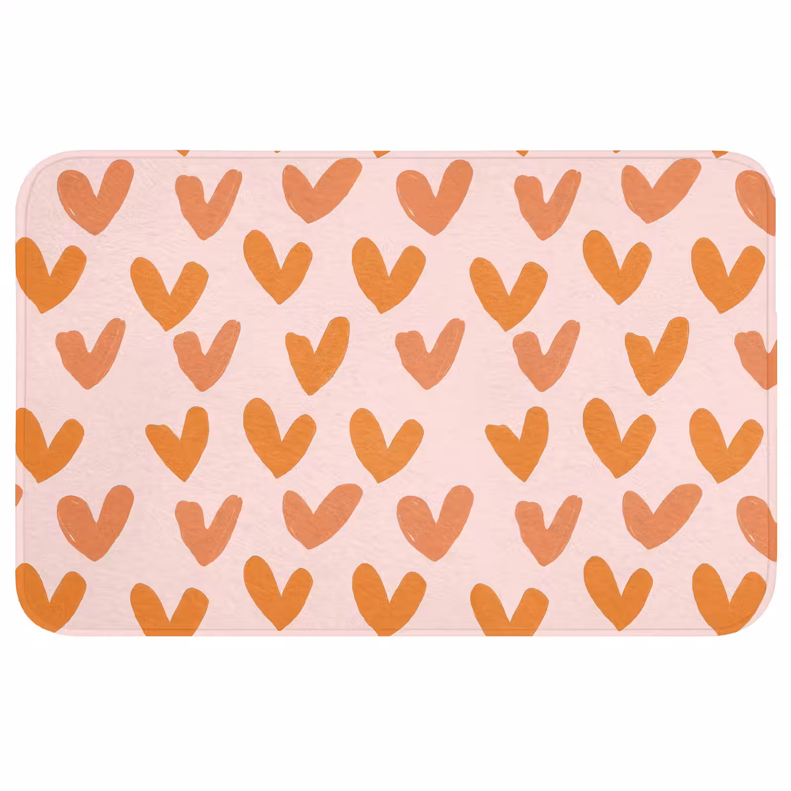 Badmat - Hartjes - Getekend - Oranje — 1