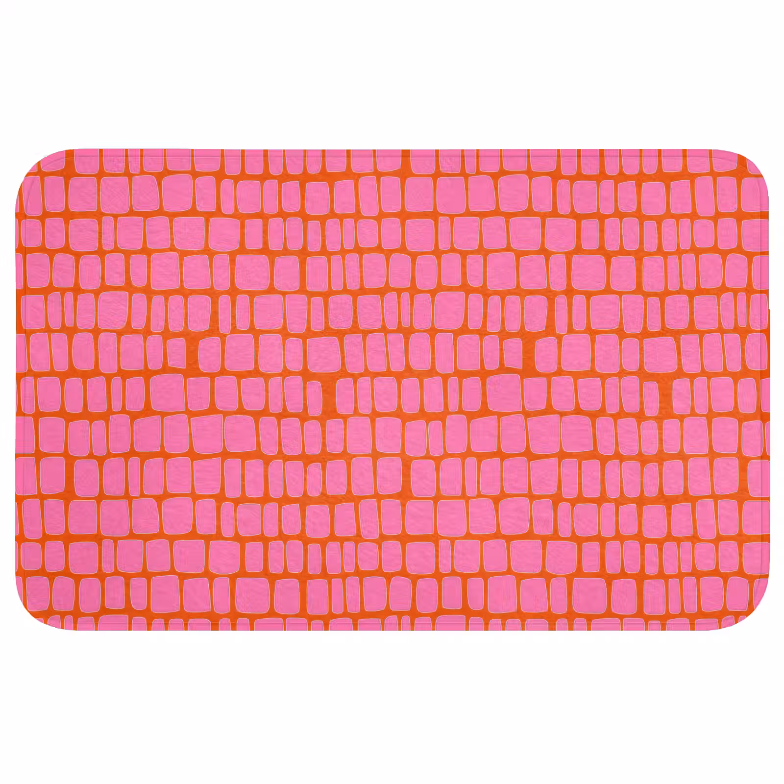 Badmat - Organisch - Raster - Roze — 1