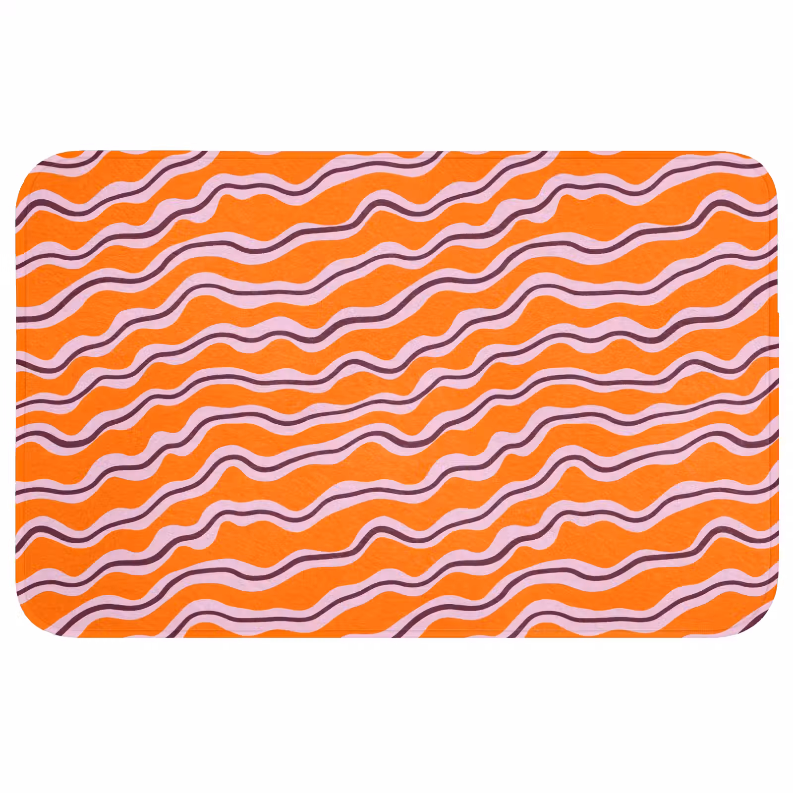 Badmat - Retro - Golvend - Oranje — 1