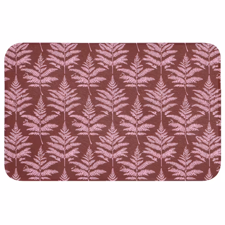 Badmat - Blad - Patroon - Paars — 1