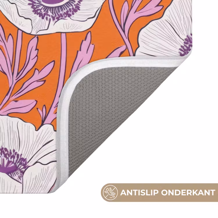 Badmat - Bloemen - Grafisch - Oranje — 3