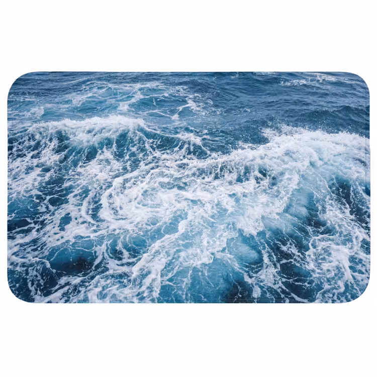 Badmat - Golven - Oceaan - Blauw — 1