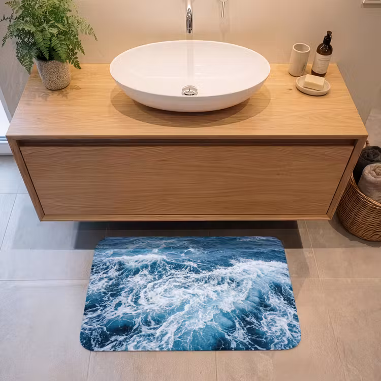 Badmat - Golven - Oceaan - Blauw — 2
