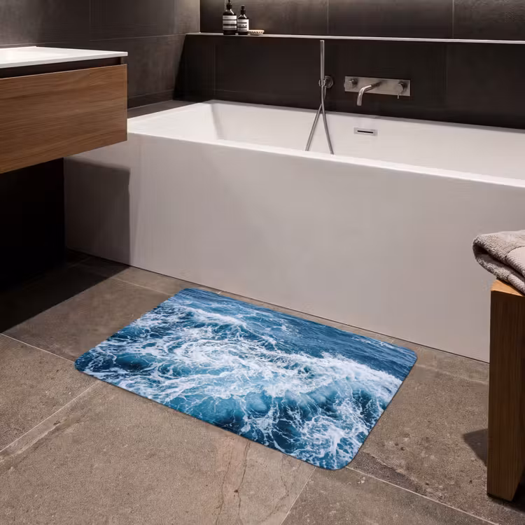 Badmat - Golven - Oceaan - Blauw — 4