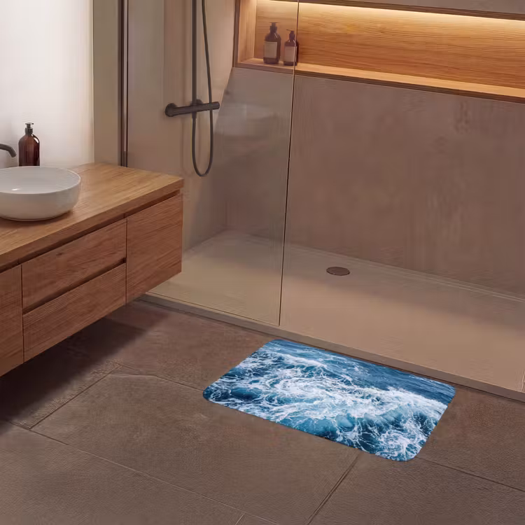 Badmat - Golven - Oceaan - Blauw — 6