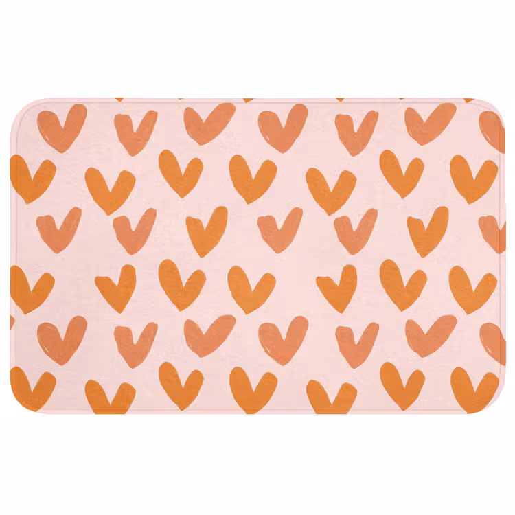 Badmat - Hartjes - Getekend - Oranje — 1