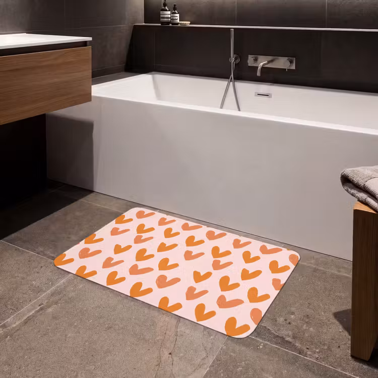 Badmat - Hartjes - Getekend - Oranje — 4