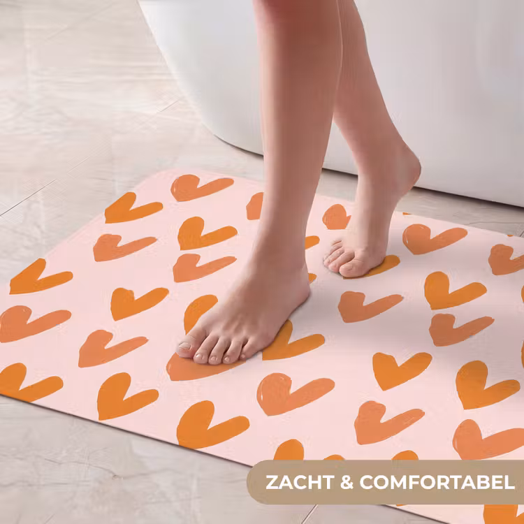 Badmat - Hartjes - Getekend - Oranje — 5