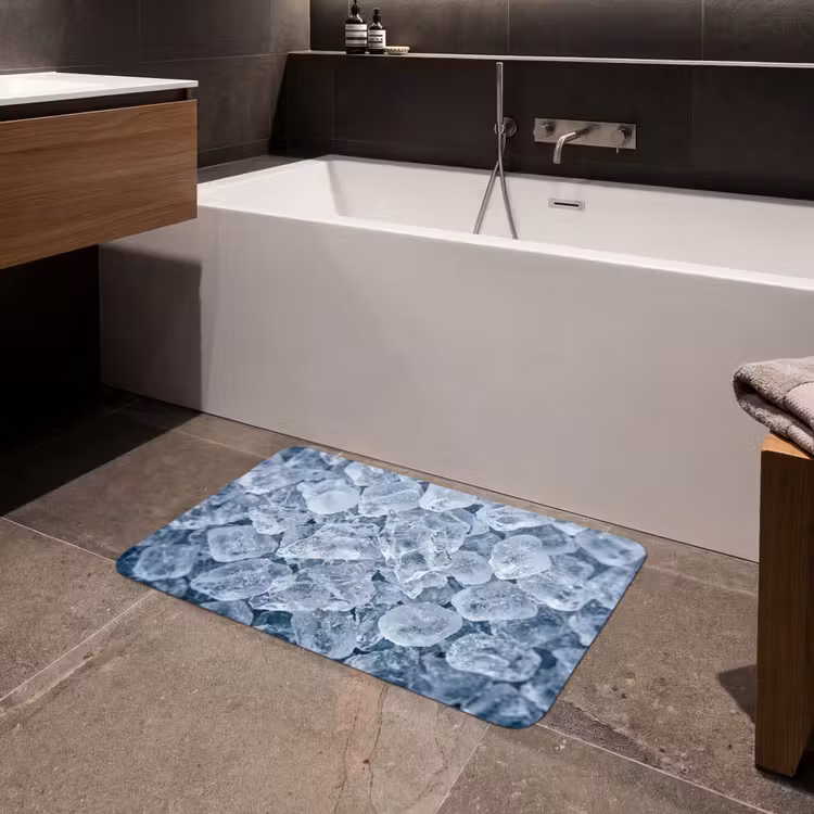 Badmat - Ijsblokjes - Water - Blauw — 4