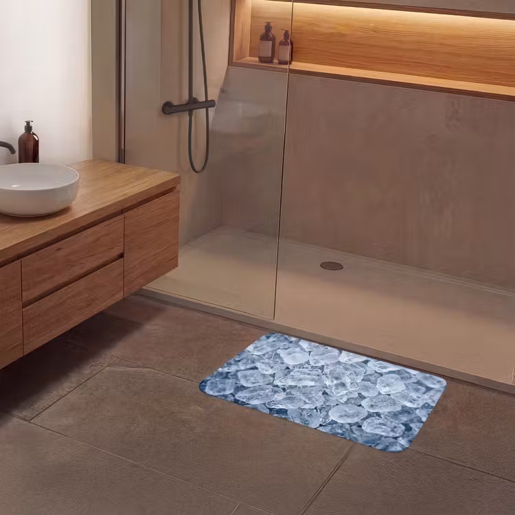 Badmat - Ijsblokjes - Water - Blauw — 6