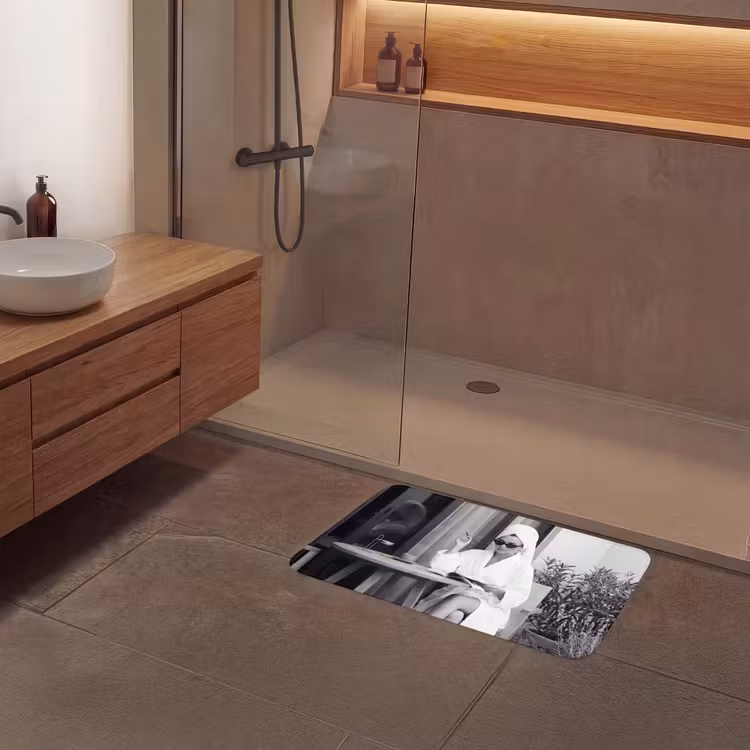 Badmat - Modern - Vrouw - Zwart - Wit — 6