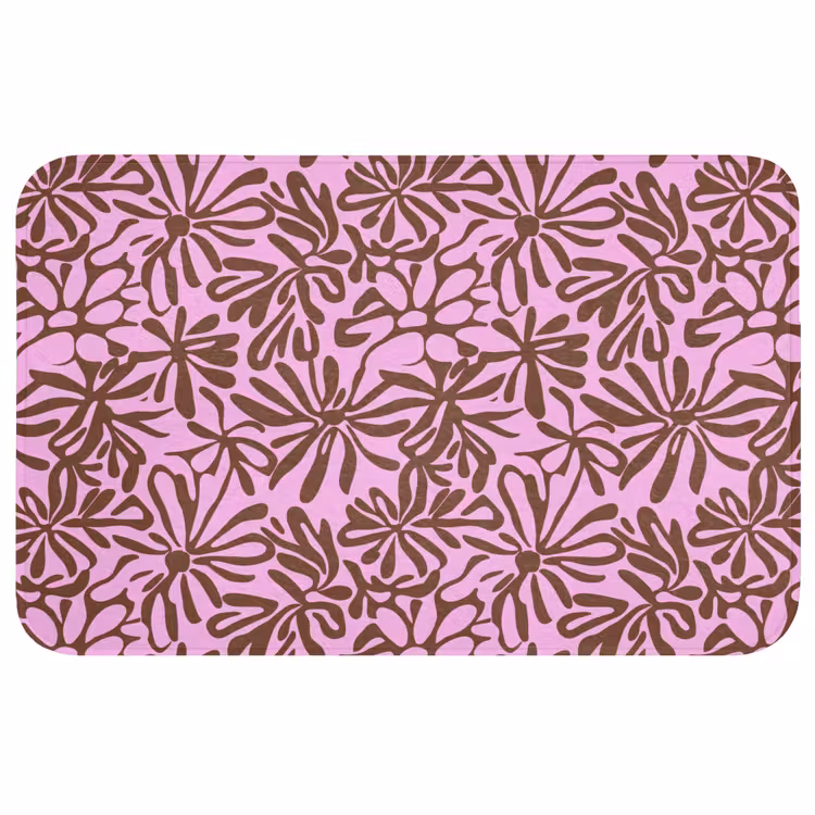 Badmat - Organisch - Patroon - Roze — 1