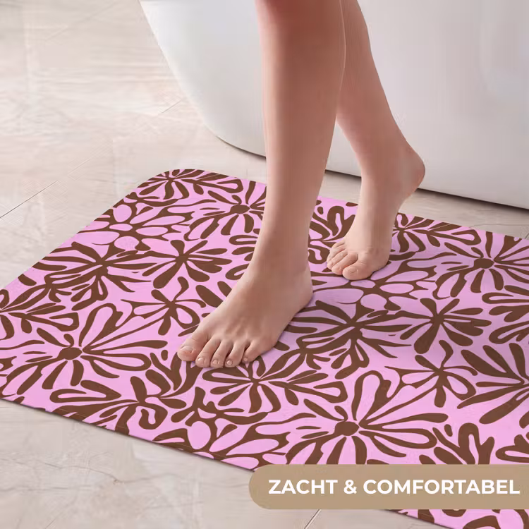 Badmat - Organisch - Patroon - Roze — 5