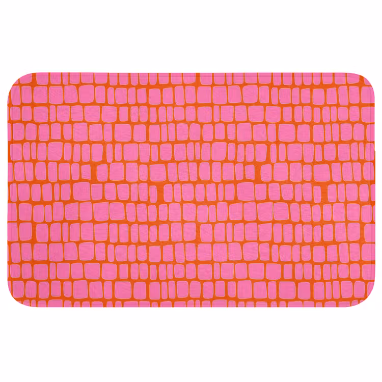 Badmat - Organisch - Raster - Roze — 1