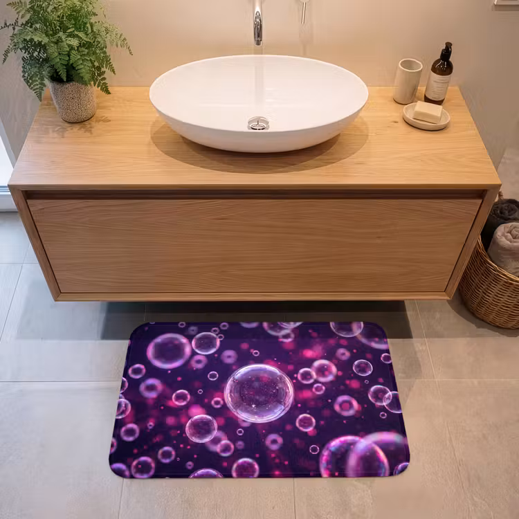 Badmat - Paars - Bubbels - Schuim — 2